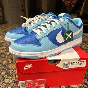 Nike Dunk Low Retro QS, Flash/White-Argon Blue Mens Sz 11